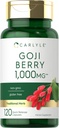 Carlyle Goji Berry 1000mg ← 120 Capsules ← Concentrated Extract from Wolfberry Plant ← Non-GMO, Gluten Free