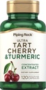 Piping Rock Turmeric y Tart Cherry Capsules Silencio 120 Cuenta Silencio con Black Pepper Extract Silencio Vegetarian, Non-GMO, Gluten Free Supplement