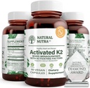 Suplemento Natural Nutra Full Spectrum Vitamina K2, Apoyo a la Salud Cardiovascular, Función del hígado, Salud Metabólica, Salud del corazón, Ayuda a promover la salud ósea y dental, 75 mcg, 60 cápsulas (Pack of 3)