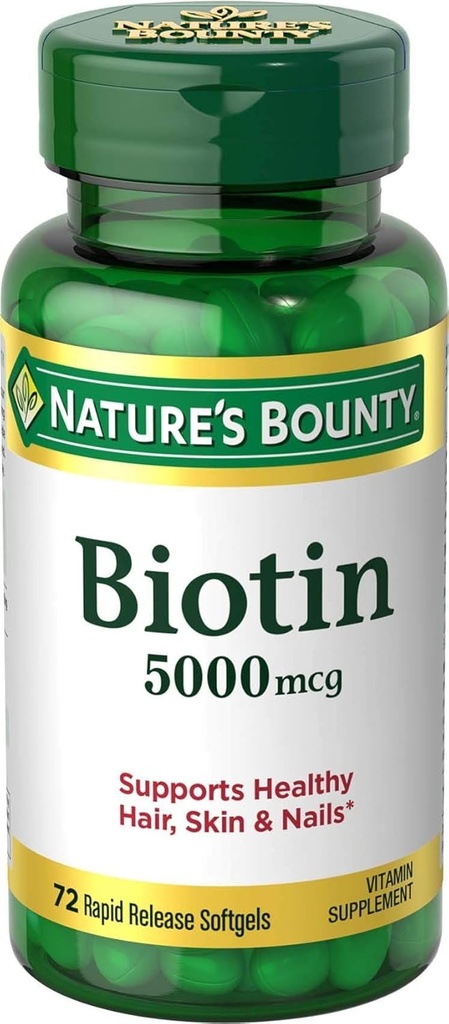 Bounty Biotin 5000 mcg Liquid Softgels 72 ea (Pack of 5)