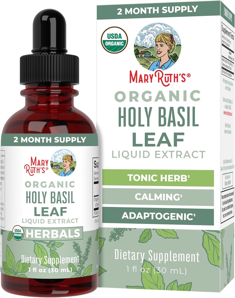 MaryRuth Organics Holy Basil Sugar Free ← Tulsi Holy Basil Herbal Liquid Drops ← Antioxidante Silencio Función Cognitiva Silencio Apoyo Digestivo Silencio Energía Niveles Silencio Vegan Silencio No-OMM Silencio 1 Fl Oz