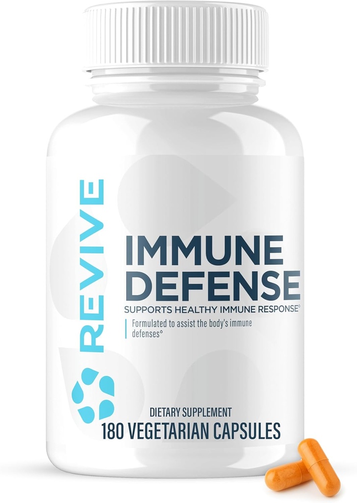 Revive MD Immune Defense, Immune Support Supplement - Immunity Health with Zinc, Elderberry, Vitamin C & Vitamins Booster for Men & Women - Vegan, Gluten-Free & Soy-Free (180 Capsules, 30 Servings)