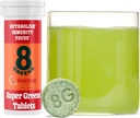 8Greens Supergreens Tablets ← Super Greens Powder Superfood Tablet, Metabolism Immunity & Focus, Daily Greens Effervescent Tablets, Organic: Aloe Vera, Spirulina, Chlorella, Blood Orange, 10 Servings