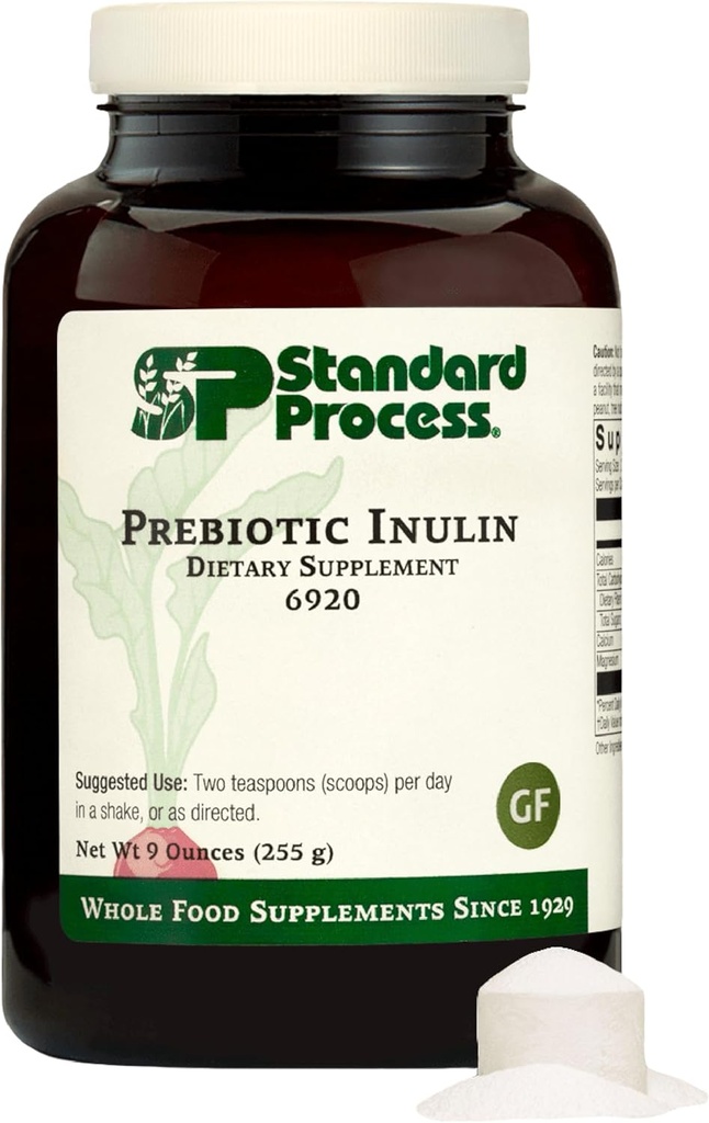 Inulina prebiótica del proceso estándar - Gut Health &amp; Immune Support Supplement - Calcium &amp; Magnesium for Bone Health - Good Source of Fiber - Non-Soy, Non-Dairy, Gluten-Free &amp; Vegan - 9 oz (255 g)