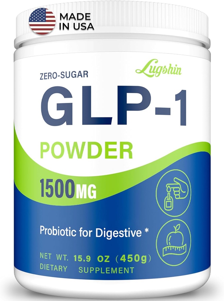 GLP-1 Suplemento, GLP1 Suplementos Mujeres Naturalmente Gut GLP 1 Polvo 1500MG Mezcla Prebiótica con Akkermansia Muciniphila Probiótico &amp; Alto Fiber para la Digestión, Energía, Salud Global, No Fillers
