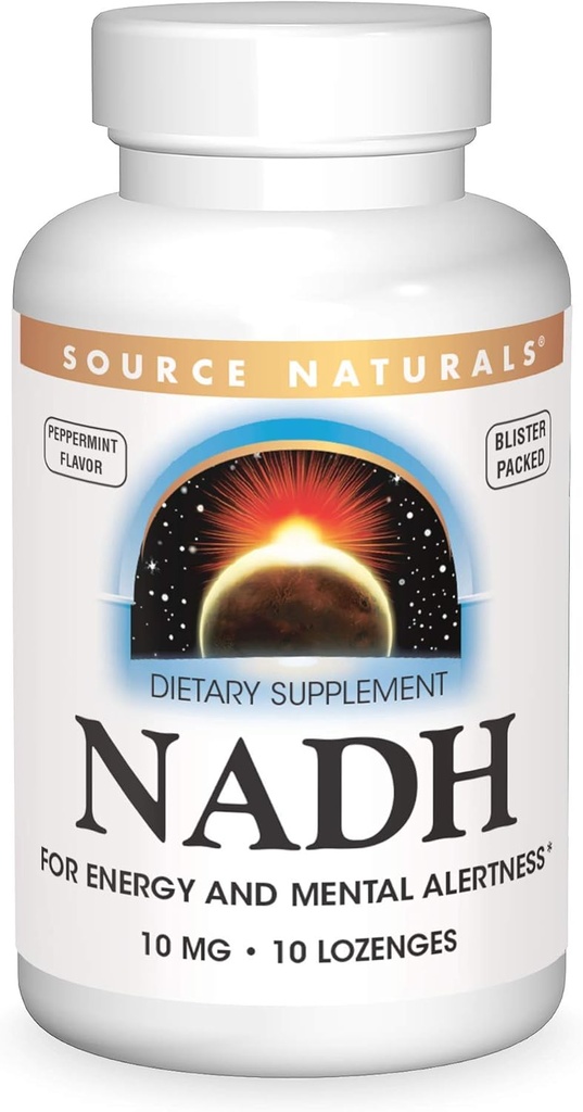 Source Naturals NADH 10mg, Boost Energy and Mental Alertness - 10 Tablets