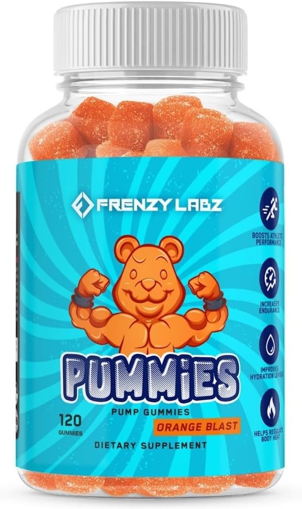 Pummies - Rendimiento Gummies - Glycerol Pre-Workout - Bombas musculares - Resistencia - Rendimiento deportivo - Caffeine Gratis - 120 Gummies