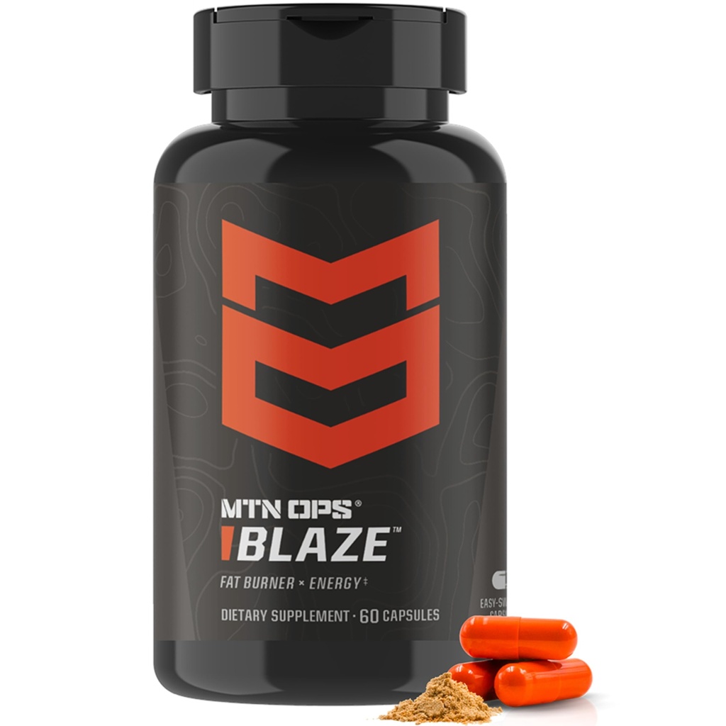 MTN OPS Blaze Fat Burner & Thermogenic Metabolism Booster for Weight Loss, 210 mg de Caffeine por Serving Caffeine Pills for Energy Boost, 30 Servings