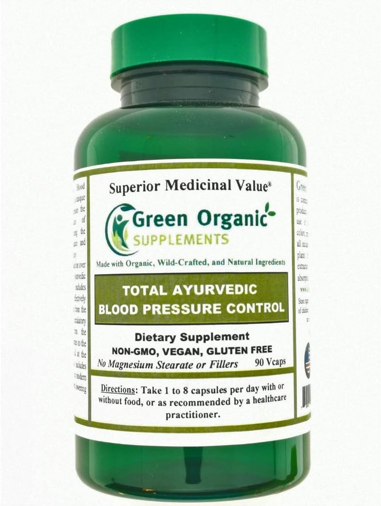 Green Organic Supplements Blood Pressure, Total Ayuvedic (Pack of 1)