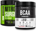 Gato Fábrica Nitrosurge Pre-Workout en Green Apple &amp; BCAA en Fruit Punch para el edificio del músculo y la recuperación