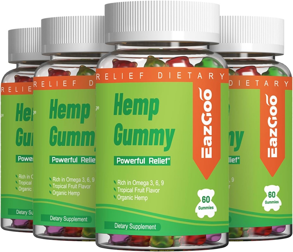 Natural Hemp Gummies 2,000,000 XXL Extra Strength - Natural Edibles Fruity Gummy con cáñamo orgánico Petróleo- Vegan, Bajo Azúcar, No GMO - 240 Condes