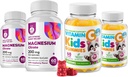 Vitamina C Gummies 120 cuentan para niños &amp; adultos 240 mg y Magnesio 200 mg Gummies - Immune Support Vitaminas Gummy de bajo azúcar para niños pequeños con cerdas calmas de magnesio para niños y adultos sin azúcar