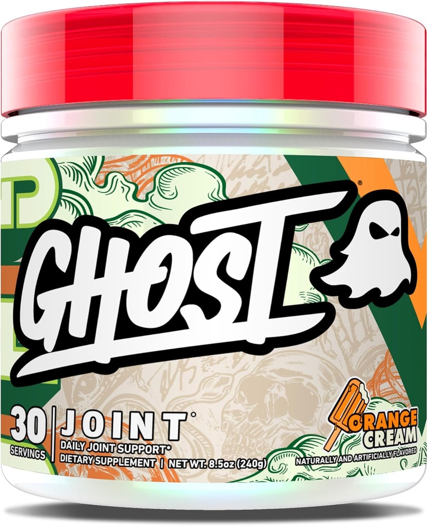 GHOST Joint Supplement, Orange Cream (30 Servings) - Daily Joint Maintenance Supplement for Men & Women - Glucosamine HCL, Chondroitin Sulfate & Curcumin - Cartilage, Bones & Joint Support