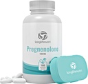 Cerebro &amp; Hormon Soporte Pregnenolone - 180 Veggie Caps for Enhanced Memory, Focus &amp; Vitality - Made in USA