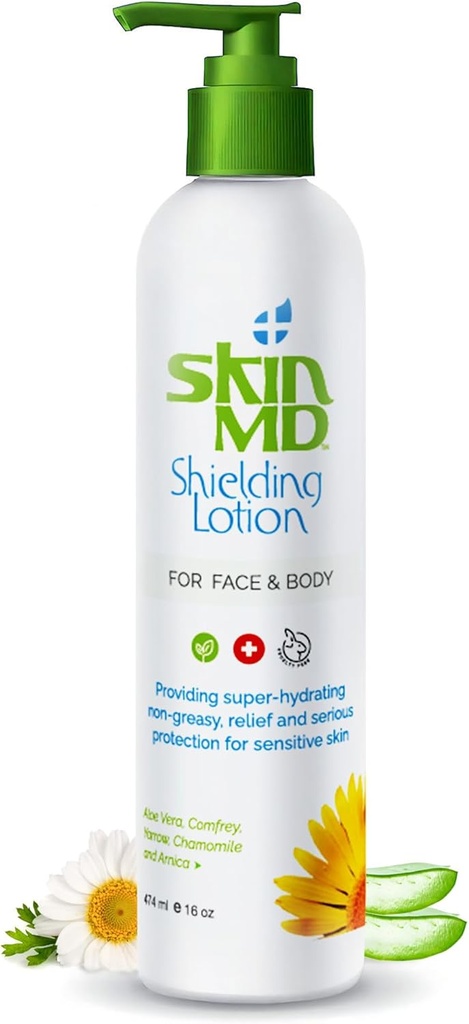 Piel MD Shielding Lotion - Hidrating Body Lotion for Sensitive Skin ¦ Non-Greasy, Fast-Absorbing Moisturizer with Plant-Based Ingredients  durable for Dry Skin, Eczema & Psoriasis Relief - 16oz Dispenser