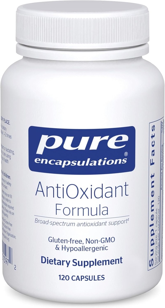 Pure Encapsulations AntiOxidant Fórmula  Broad Spectrum Antioxidant Support Silencio 120 Capsules