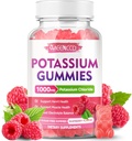 Potasio Gummies, Potasio Chloride 1000mg para Adultos, Suplemento de Potasio Libre de Azúcar Gummies Apoyo Electrolyte Balance &amp; Leg Cramps for Women &amp; Men, Raspberry Flavor, 60 Condes