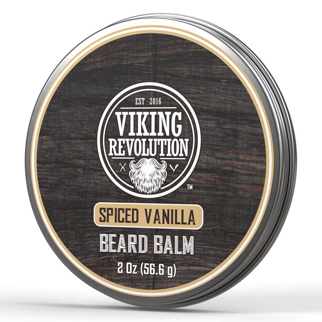 Vikingo Revolución Escupido Vainilla Beard Balm - Beard Butter with Argan Oil, Beard Softener for Men with Jojoba Oil - Beard Moisturizer for Men with Beeswax - Beard Wax for Men (2oz, 1 Pack)