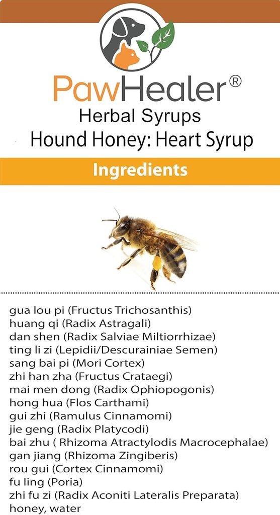 PawHealer® Hound Honey: Heart Syrup - Herbal Remedy for Dog's Cough - 5 fl oz - Suppressant - Herbal Remedy - Gagging & Wheezing Due to Heart...