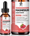 Calma gota líquida Magnesium Glycinate, Citrate, Oxide &amp; Taurate para Hueso, Corazón, Musculo, Inmune, Energía, Dormir &amp; Digestión, Alta Absorción, Libre de Azúcar, Sabor de Fresa,2 Fl Oz