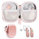 GETGEAR Designed Protective Case for Hearing Aid, Hearing Amplifier, Personal Sound Amplifier, Hearing Device, Listening Device, Strong Mini Case with Mesh pocket(Rose Gold