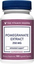 El extracto de granada de vitamina Shoppe 250MG, Antioxidante que soporta la salud celular, Superalimentos (100 cápsulas vegetales)