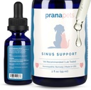 PranaPets Sinus Support Suplemento líquido para mascotas Silencio Naturalmente Apoya Cat &amp; Dog Sinus Relief ← Fórmula natural para la congestión