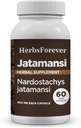 Herbsforever Jatamansi Capsules ← Nardostachys Jatamansi ← Suplemento Herbal Premium para la Relajación, Cuidado del Pelo y Bienestar Silencio 60 Vegan Capsules, 800 Mg Cada