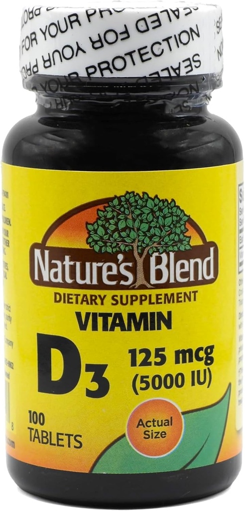 Vitamina Blend de la naturaleza D3, 5000 UI 100 Tablas