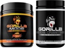 Gorilla Mind Pre Workout (Orange Rush) + Creatine (100 Serv.) - Estante completo para mejorar la fuerza, potencia de salida y tamaño del músculo