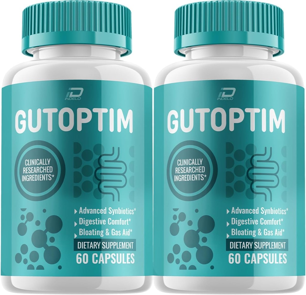 Gutoptim Advanced Probiotic Capsules, Gutoptim Probiotics Support for Digestive Health Pills, Gutoptim Reviews, Gut Supplement & Digestive Support (2 Pack - 120 Capsules)