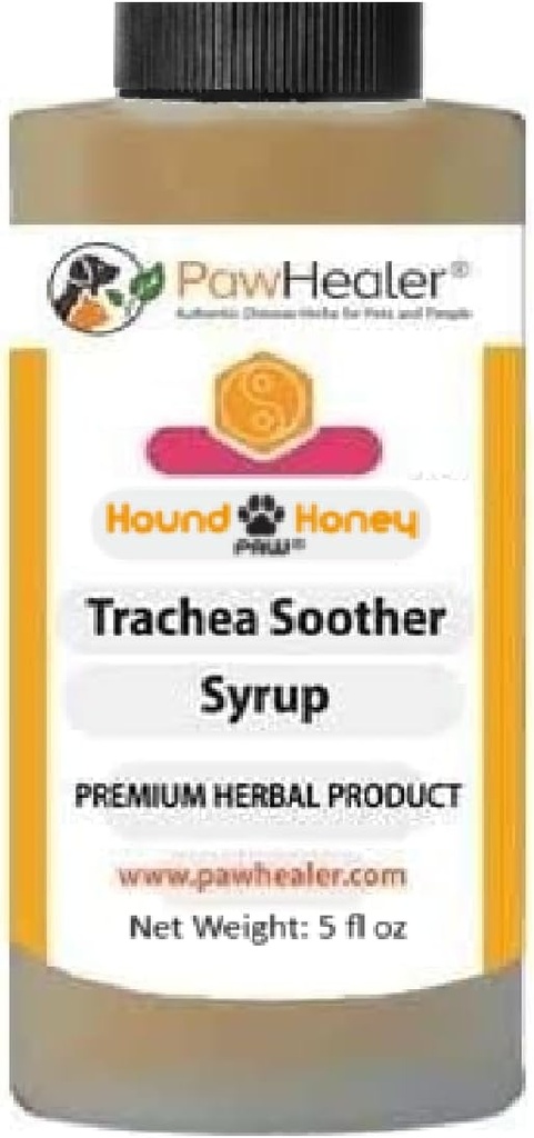PawHealer® Hound Honey: Trachea Soother Syrup - 150 ml (5 fl oz) - Remedio Natural Herbal para Síntomas de Trachea Colapsada - Sabe bien - Fácil de administrar