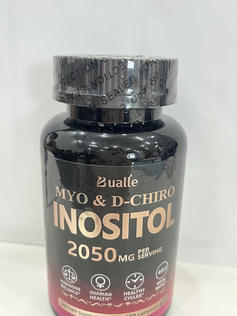 Bualle Myo-Inositol " D-Chiro Inositol - Soporte Ovárico Vitamina - 40:1 Blend para apoyar el equilibrio hormonal para las mujeres