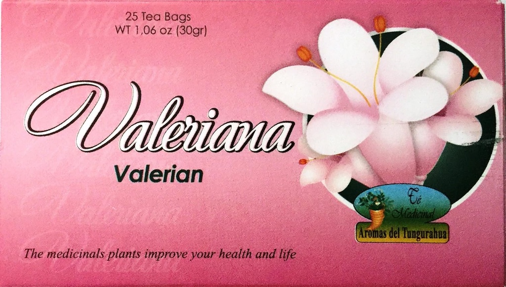 Valeriana Té. 25 Tea Bags. Valerian Tea. 2-PACK (50 Tea Bags Total) (50 Bolsas)
