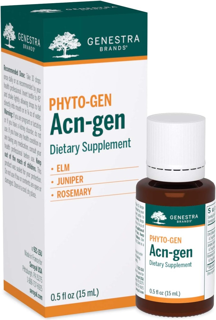 Genestra Brands Acn-gen | Elm, Juniper, and Rosemary Herbal Supplement | 0.5 fl. oz.