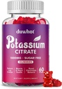 Potassium Citrate 1000mg Gummies, Potassium Supplement for Adults Women & Men, Support Leg Cramps & Muscle Health, 60 Chewables