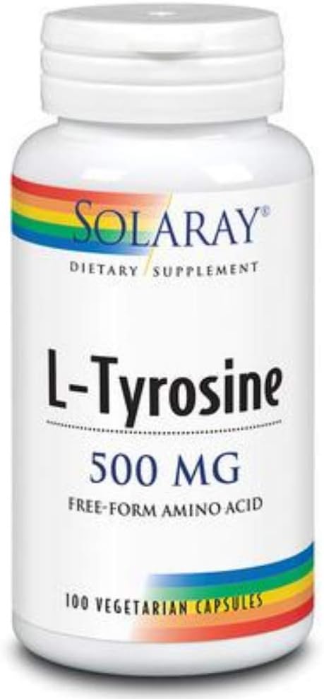SOLARAY L-Tyrosine Suplemento, 500 mg tención 100 Cuenta