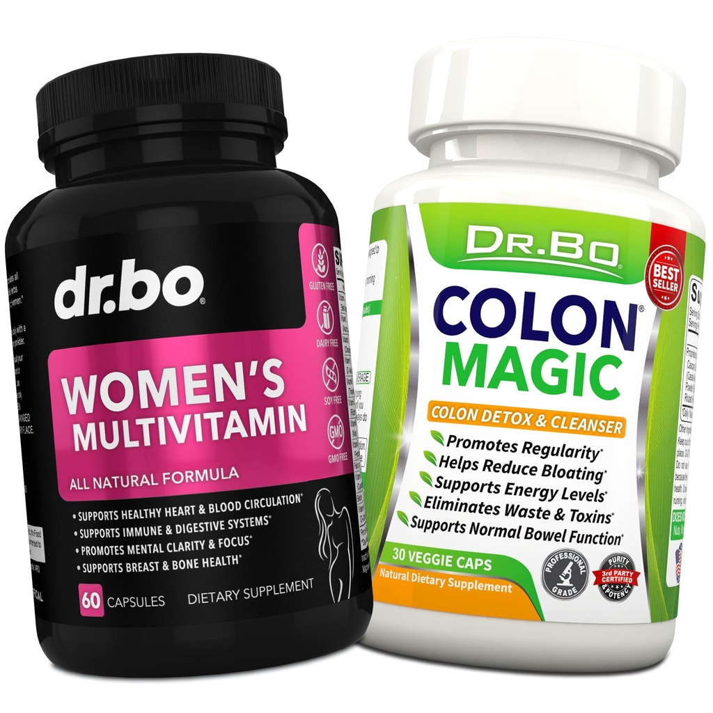 Suplemento multivitamínico de mujeres - Fórmula desintoxicación de colon para limpieza digestiva intestinal - Mujeres Suplementos de vitaminas de energía Magnesium Plus Zinc - Suplemento de alivio del estreñimiento diario Gut, Belly