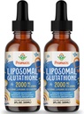 2000MG Liposomal Glutathione Liquid, 98% Absorción, Forma activa L-Glutathione Suplemento, Vegan Friendly, Poderoso Complejo Antioxidante para Sistema Inmune, Defensa del envejecimiento, Detox, 4 FL.OZ