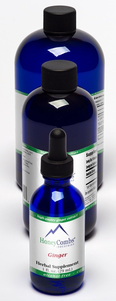 HoneyCombs Ginger – Supports Circulation, The Liver, Colon, Digestion and More – Alcohol-Free Liquid Extract