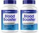 (2 Pack) Microbio Blood Booster, Micro Bio Blood Booster Natural Blood Flow Support Supplement, Micro Bio Brands Pills Advanced Microbiobrands Maximum Strength Support Formula (120 Capsules)