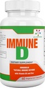 Spectra Vitamins Immune D Support Dietary Supplement with Immunolin, Vitamin D3, Zinc, Ellagic Acid Promotes Strong Immune System for All Seasons, 60 Capsules.