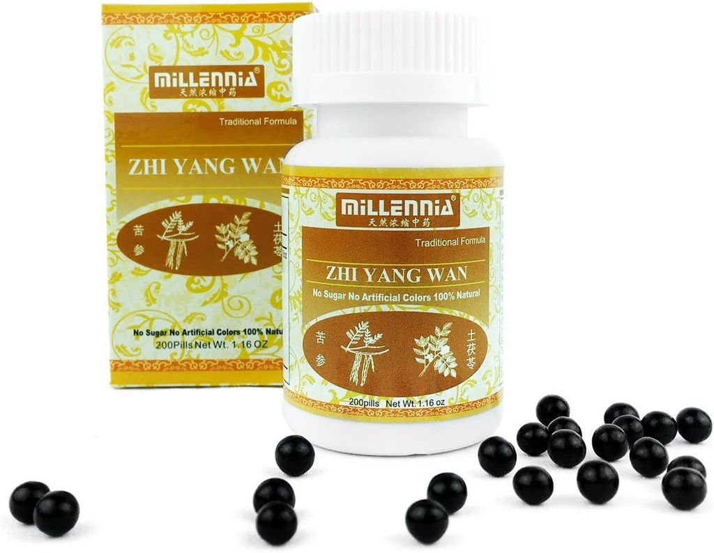 Millennia Herbal Suplemento Pills - Zhi Yang Wan - 12 Bottle Pack (200 Pills/Bottle)