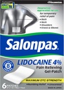 Salonpas Lidocaine 4% Dolor Aliviando Gel-Patch, 6 Cuenta, para atrás, cuello, hombro, rodillas