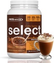 PEScience Select Cafe Protein Coffee Flavored Powder, Caramel Macchiato, 100 mg de cafeína, 20g Iced Protein Coffee Powder o Creamer, 20 Servings