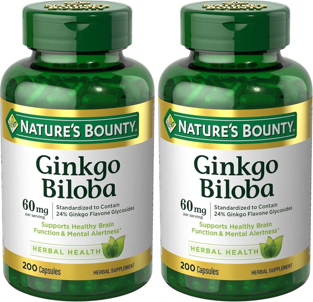 Bounty Ginkgo Biloba 60 Mg, 200 capsules (17243) (Pack of 2)