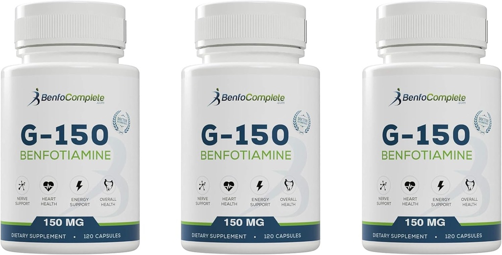 Benfotiamine 150Mg 120 Gelatin Capsules Por Botella - Pack de 3 Botellas
