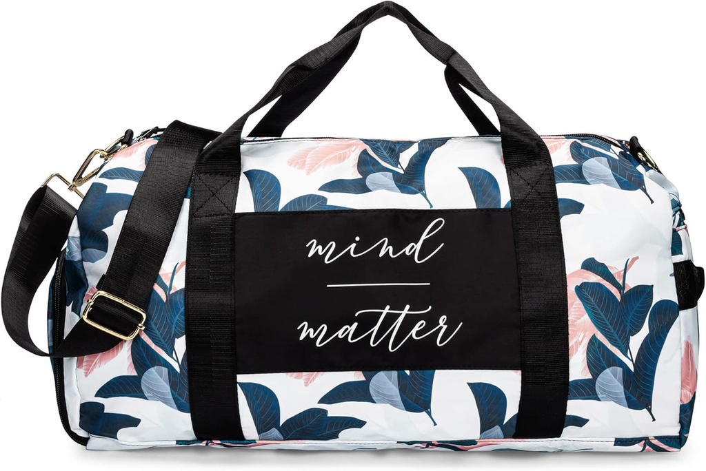 Bolsa de gimnasia para mujeres con ropa de cama y bolsillo húmedo TENIDO Bolsa de gimnasia durable Ligero con cita motivacional y diseños gráficos TEN Gran para el ejercicio y las noches nocturnas