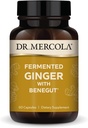 Dr. Mercola Fermented Ginger con Benegut - Asistencia Digestive & Gut Health - Ayudas Occasional Gas, Bloating & Discomfort - Non-GMO, Gluten-Free &amp; Soy-Free - 60 cápsulas (60 piezas)