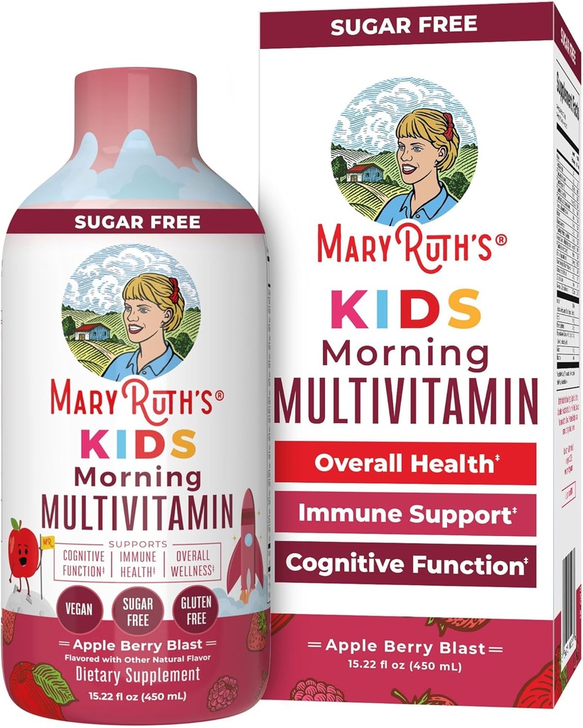 MaryRuth Organics Kids Liquid Morning Multivitamin for Kids ← Immune Support Supplement TEN Vitamin C and D ← Essential Nutrients TEN Vegan TEN 15.22 fl oz